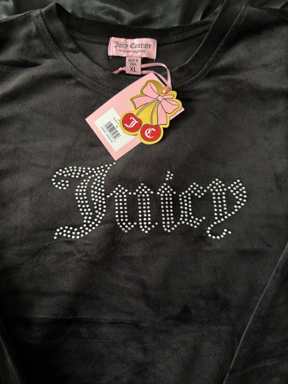 Juicy Couture Black Tee with Crystal Logo